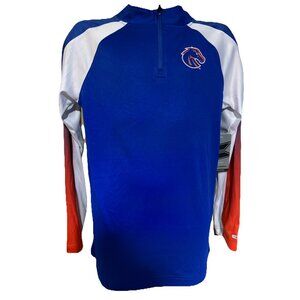 Boise State BSU Broncos Colosseum Blue 1/4 Zip Pullover LS Shirt Youth M 12-14
